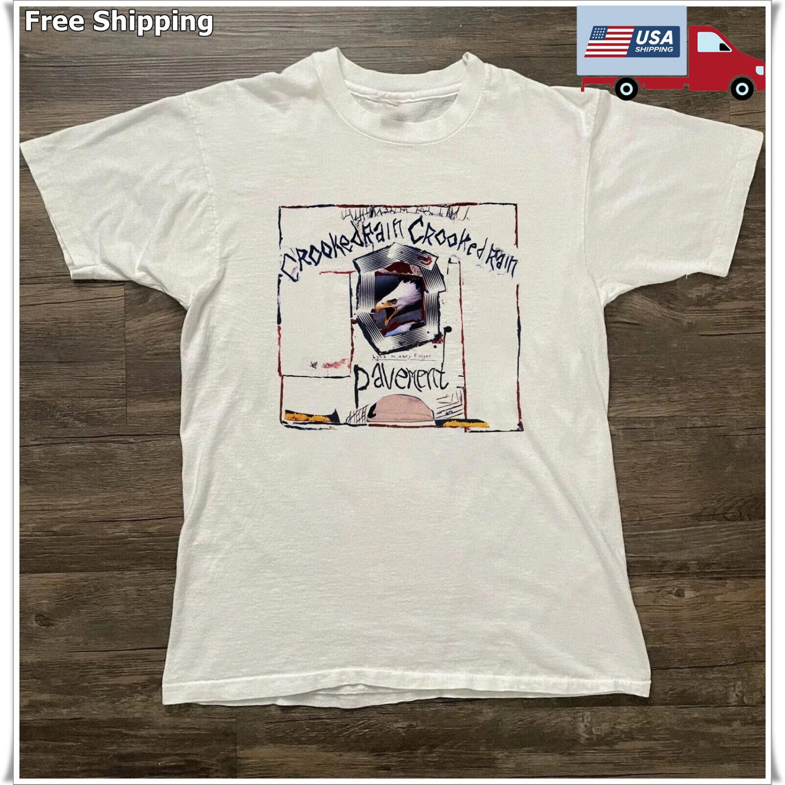 Pavement Crooked Rain Crooked Rain Short Sleeve Cotton White Cotton T-shirt XXL