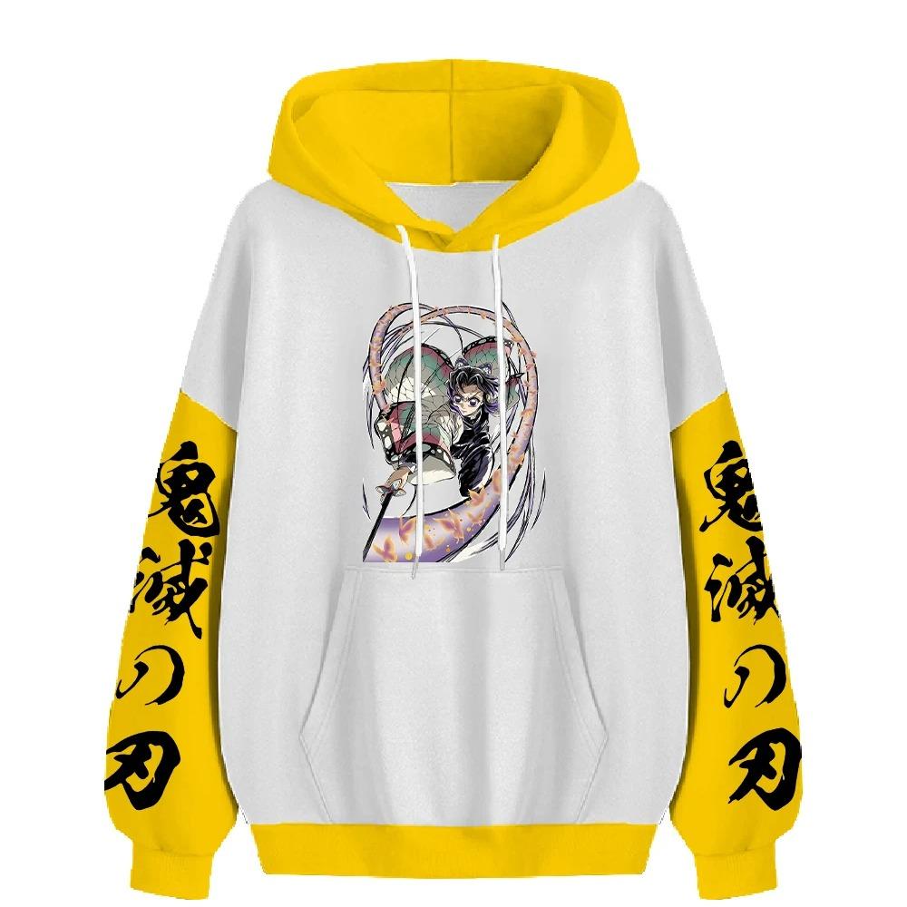 Kochou Shinobu Manga Hoodie Demon Slayer Print Sweatshirt For Men Women Streetwear Long Sleeve Fleece Hooded Clothing Tops