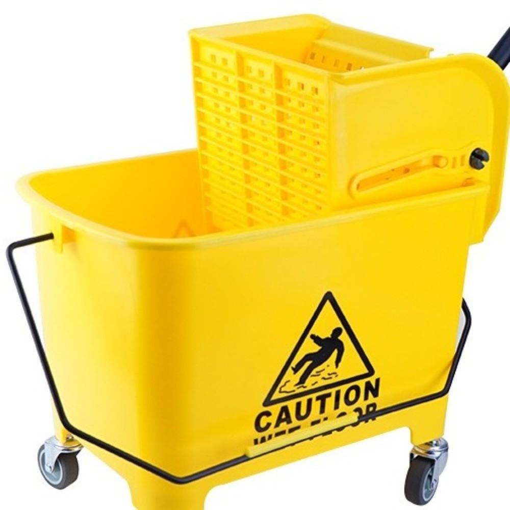 Plastic Mop Bucket Thickened 20L Capacity Squeeze Bucket with Wheel Sturdy Construction Water Truck Washing Tool