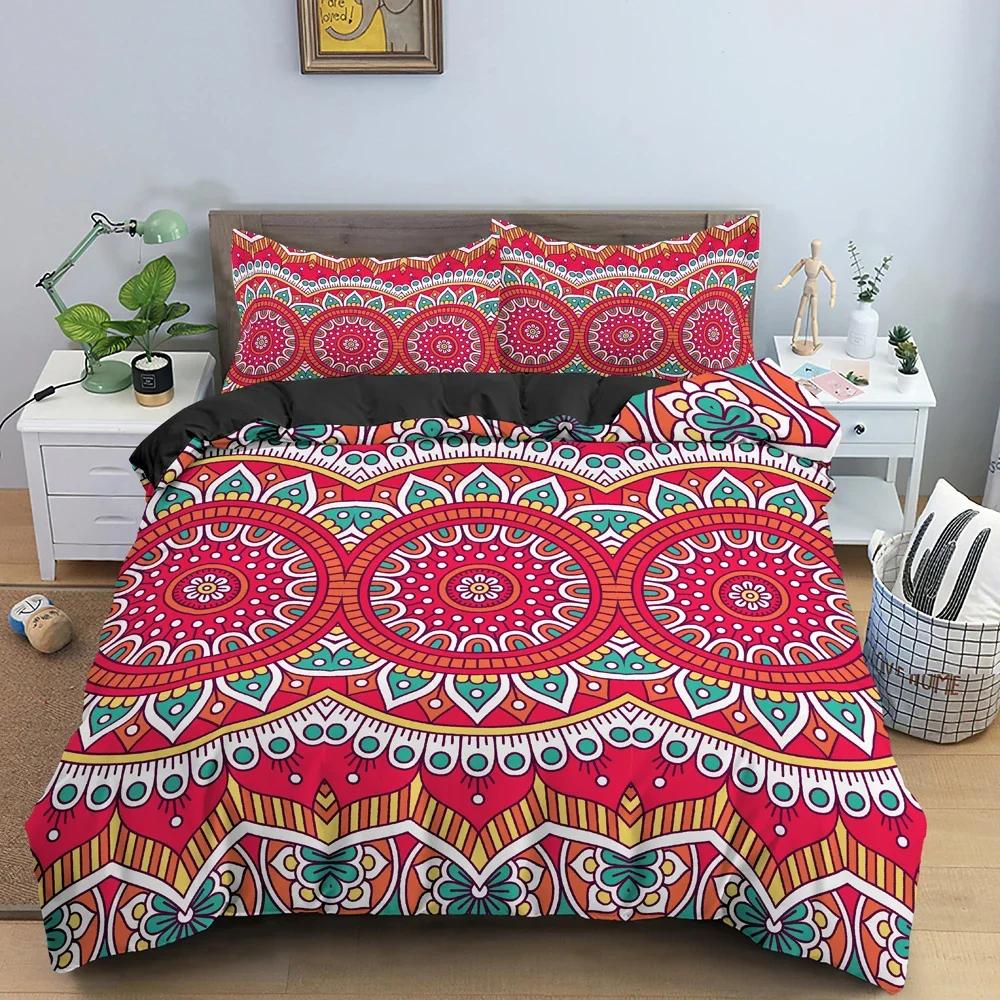 Böhmisches Bettwäscheset Ethnischer Stil Bettbezug Floral Steppdeckenbezüge Einzelbett Twin King Size Steppdeckenbezug Mit Kissenbezug 2/3-teilig
