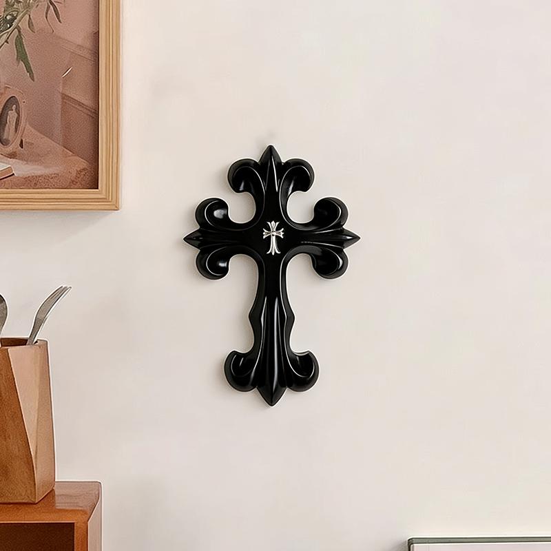 Miniso Vintage Cross Ornament Retro Carving Cross Decoration Home Living Room Bedroom Wall Decoration Gift