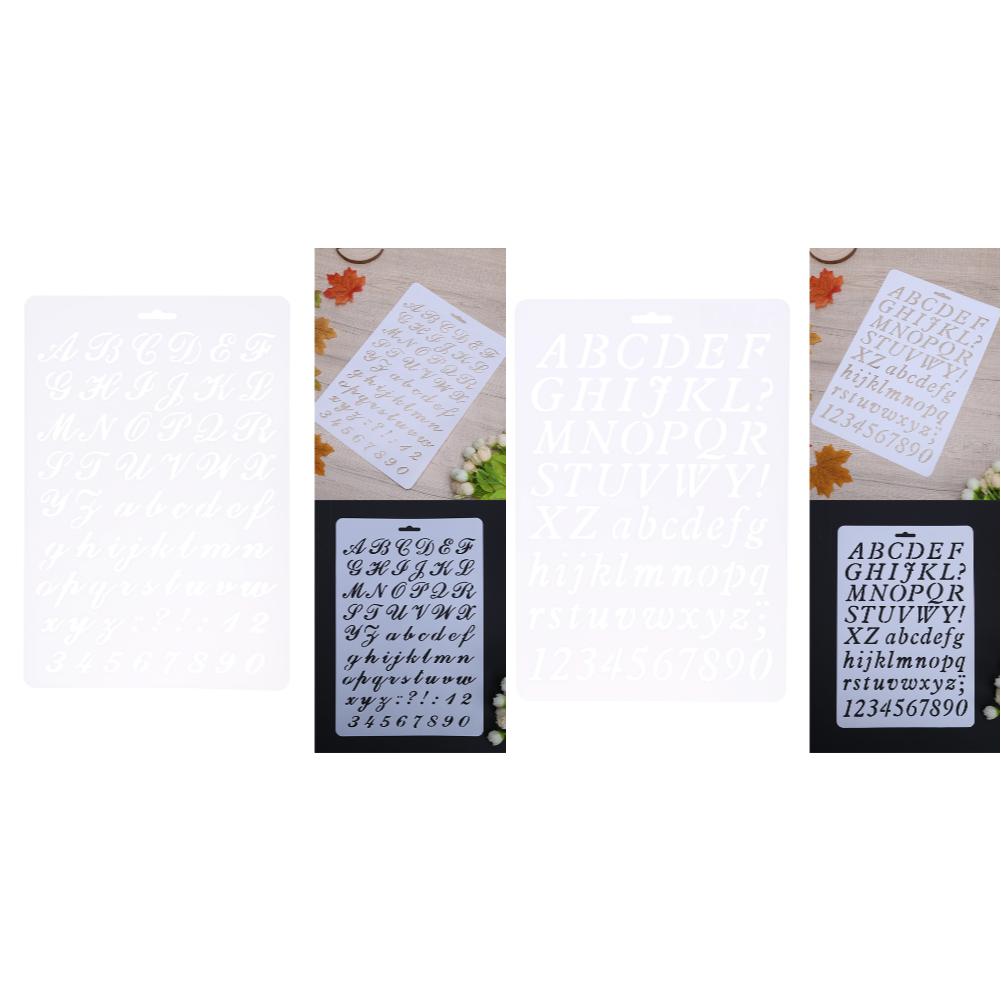 Plastic Lettering Stencil for DIY Scrapbooking Letter Alphabet Stencils Walls Painting Paper Craft Decor Number Word Template