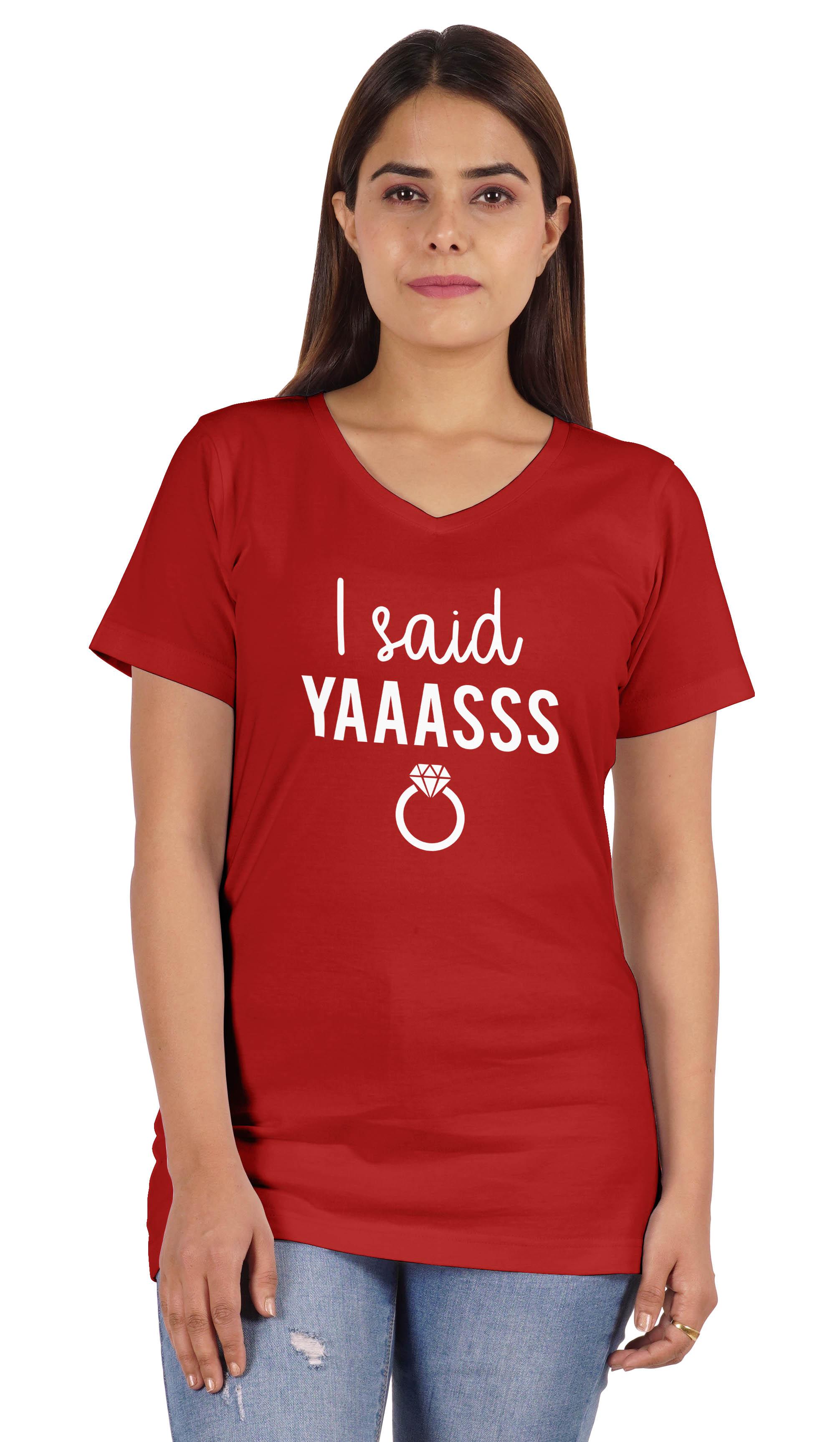 

Inkdotpot I Said YAASSS Сорочка нареченої Сорочки для дівич-вечірки Весільні XS червоний