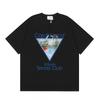 Men Women Streetwear Short Sleeve T-Shirt With Geometric Letter Print Loose Fit Cotton Tee Casual