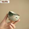 110ml Ge-Ofen Handbemalte Fisch-Lotus Eisriss Teetasse Antike Teeschale Kanne Teeverkostung Persönliche Tasse Chazhan Meistertassen Teegeschirr