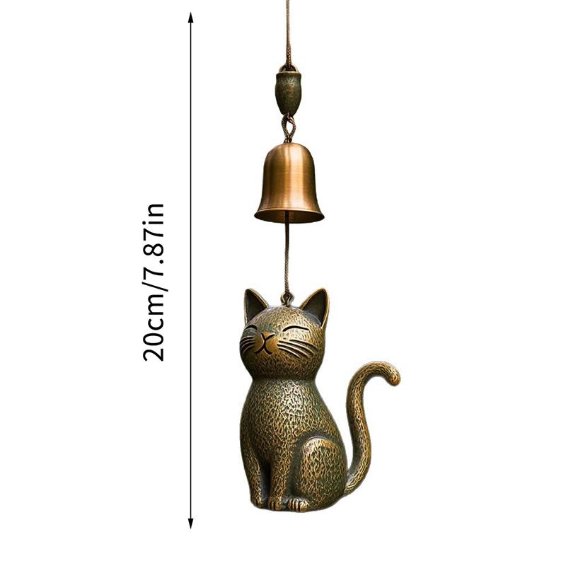 Cat Wind Chime Unique Cat Garden Decor Outdoor Cat Statue Themed Gifts Wind Chimes For Cat Lovers Hanging Memorial Ornaments