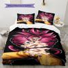 Son Goku Pattern Bedding,Quilt Set Quilt Cover Pillowcase Home Birthday Gift (1 * Duvet Cover + 2 * Pillowcase, Without Core)
