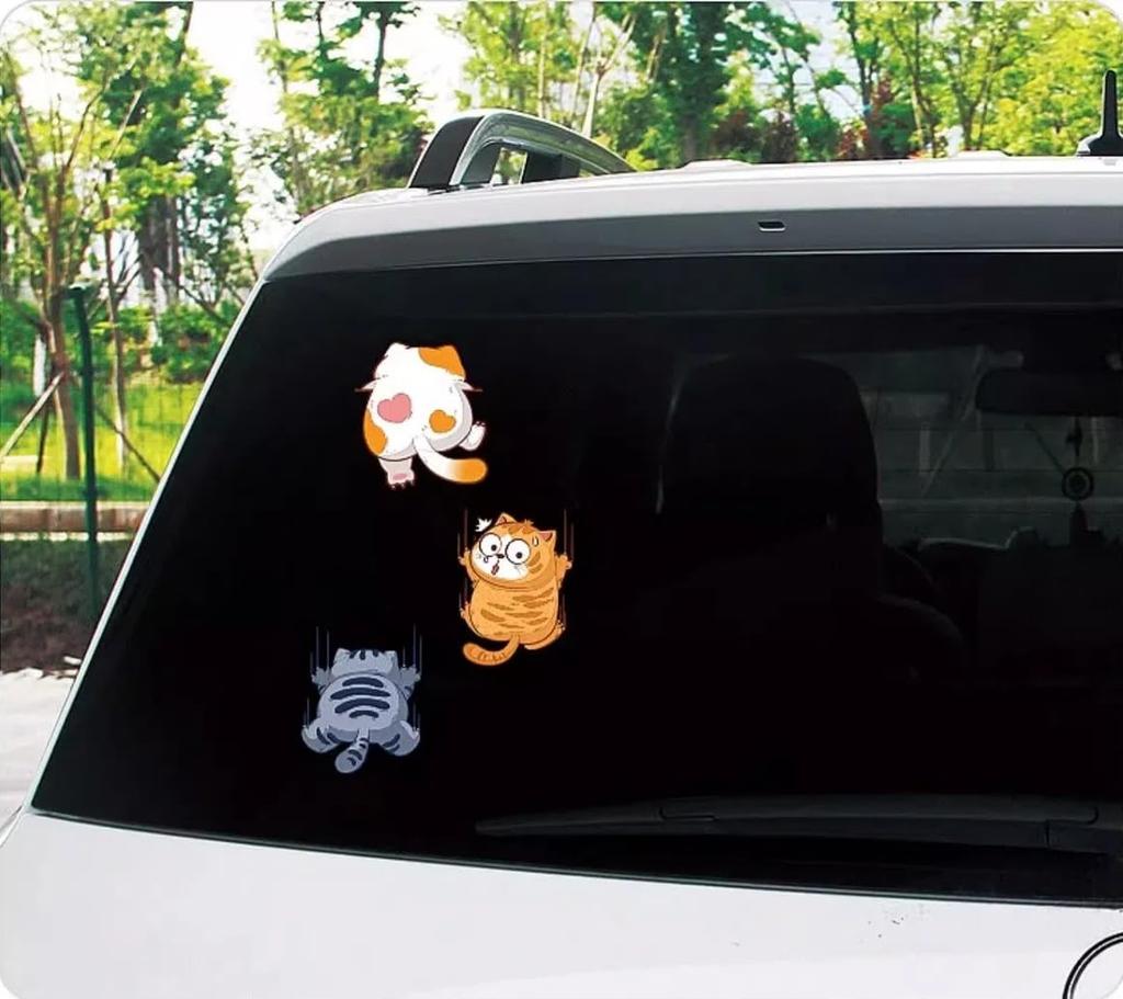 9 Pieces Car Sticker Cat Sticker Car Decal Waterproof Sticker