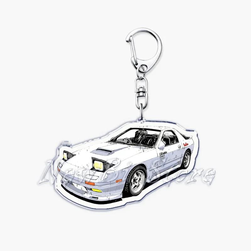 Classic Japan Anime Initial D Takumi Racing Cars Key Chain Keychains Ring for Accessories Bag Pendant Keyring Jewelry Fans Gifts