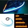 2 Stück 30cm Auto DRL Flexible Wasserdichte Scheinwerfer LED Streifen Universal Auto Scheinwerfer RGB Blinker Gelb Bremslicht Lauflicht
