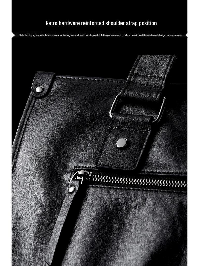 Men's Premium Leather Crossbody Briefcase & Laptop Shoulder Bag
