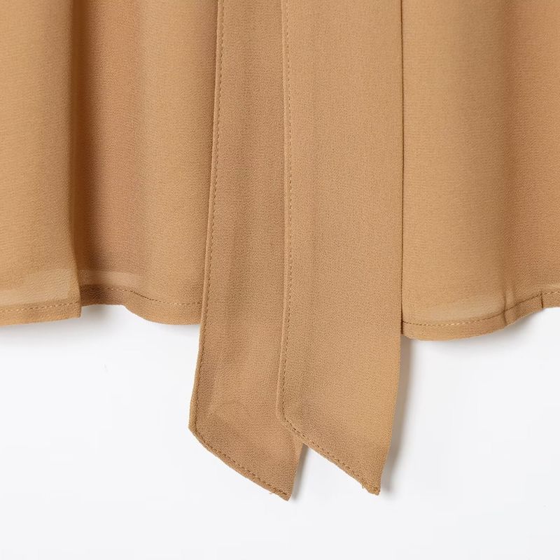 Kaslead New Women Clothes Western Style Versitile Fashion Bow Collar Chiffon Top 1304752