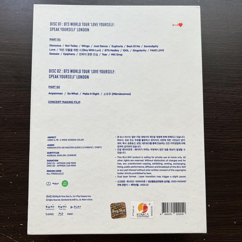 [USED] BTS World Tour In London DVD Blu-ray 383