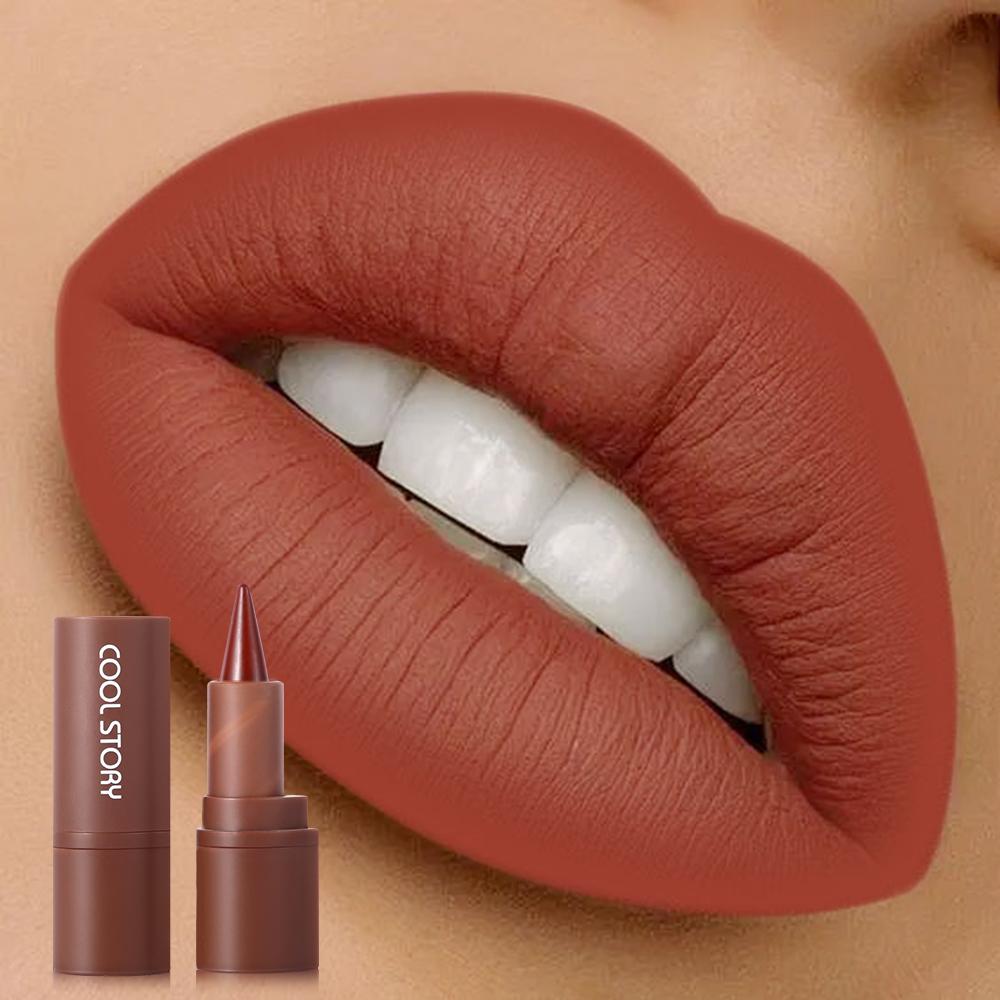 Matte Mist Face Warhead Lipstick Autumn/Winter Earth Color Waterproof Eyeshadow Gradual Blending Perfect 2-in-1 Lip Liner Lip Combo