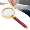 10X Handheld Magnifying Glass Reading Magnifier with Wooden Handle