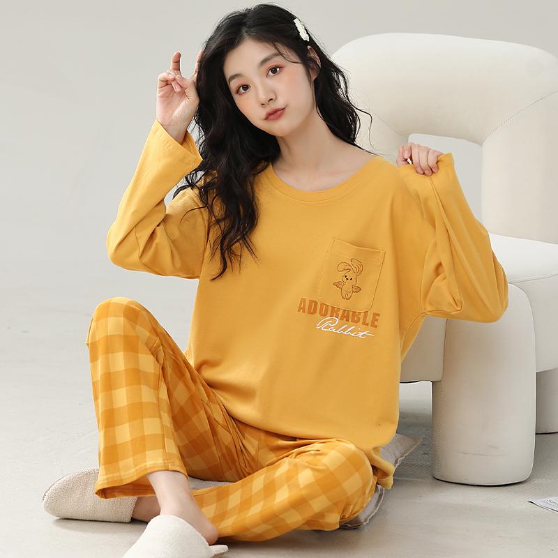 Green Plaid Pajamas Cute Casual Sleepwear Long Sleeves Long Pants Autumn Winter Kawaii Pyjamas Cozy Pijamas Soft Nighty Lady Pjs