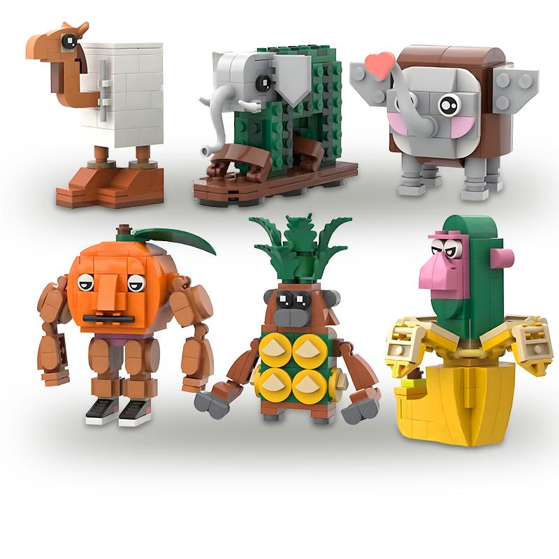 

MOC Італійські Brainrot Bricks Tung Tung Sahur Фігурки Tralalero Tralala Будівельні Блоки Іграшки для Хлопчиків Подарунки на День Народження бордовий