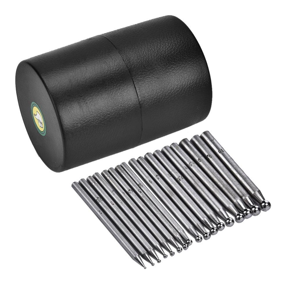

17Pcs Semicircular Doming Anvil Premium Quality Bead Forming Tool Doming Punch Goldsmith Processing 17Pcs