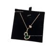 18K Rose Gold-Plated Gourd Necklace: White Mother-of-Pearl Pendant Clavicle Chain
