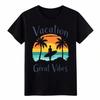Unisex Vintage Vacation Great Vibes T-Shirt Beach Surfing Sunset Graphic Tee