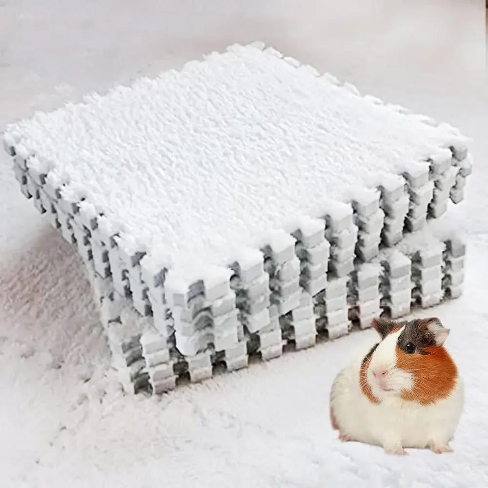 

4/10Pcs Pet Pee Pad Washable Guinea Pig Pads Waterproof Rabbit Sleep Mat Blanket Bed Highly Absorbent Cage Liner Pet SleepMat 4Pcs&Quadrate білий