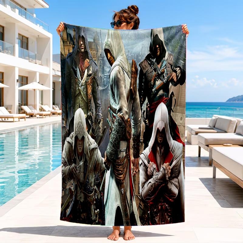Assass Warrior Beach Towel, Microfiber Beach Towel, Perfect For Pool, Beach, Travel, Home Decor Beach Party Fan gifts