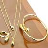 European and American jewelry water drop necklace four-piece fashion bracelet ring earrings necklace versatile jewelry set