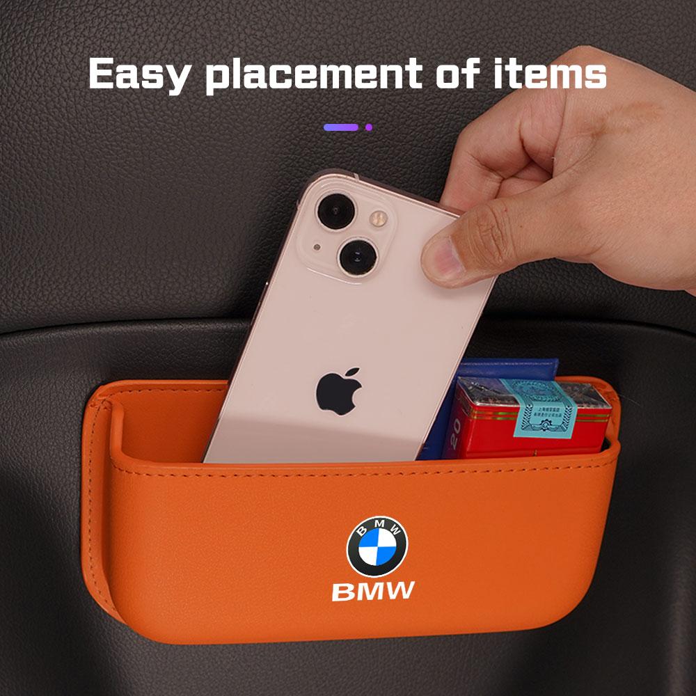 bqwdy8 Leather Car Side Pocket Organizer Bag for BMW E46 E90 E60 F30 F10 E39 F20 E87 F01 G20 G30 X1X3 X5 X6 Door Adhesive Storage Pouch