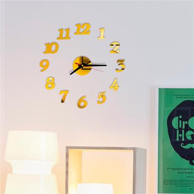 Christmas Decor 3D Mirror Wall Sticker Clock DIY Roman Numbers Acrylic Home Mural Decals
