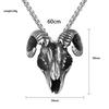 Popular Stainless Steel Necklace Exaggerated Punk Ram Head Skull Men'S Personality Alternative Jewelry