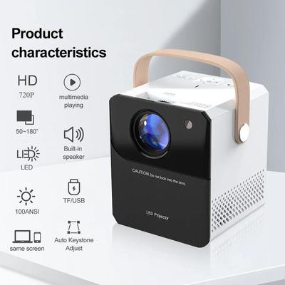 Otomatik Akıllı Projektör Dahili Hoparlör FHD Otomatik Keystone Film Projektörü Cep Telefonu Ekran Yayını 720P