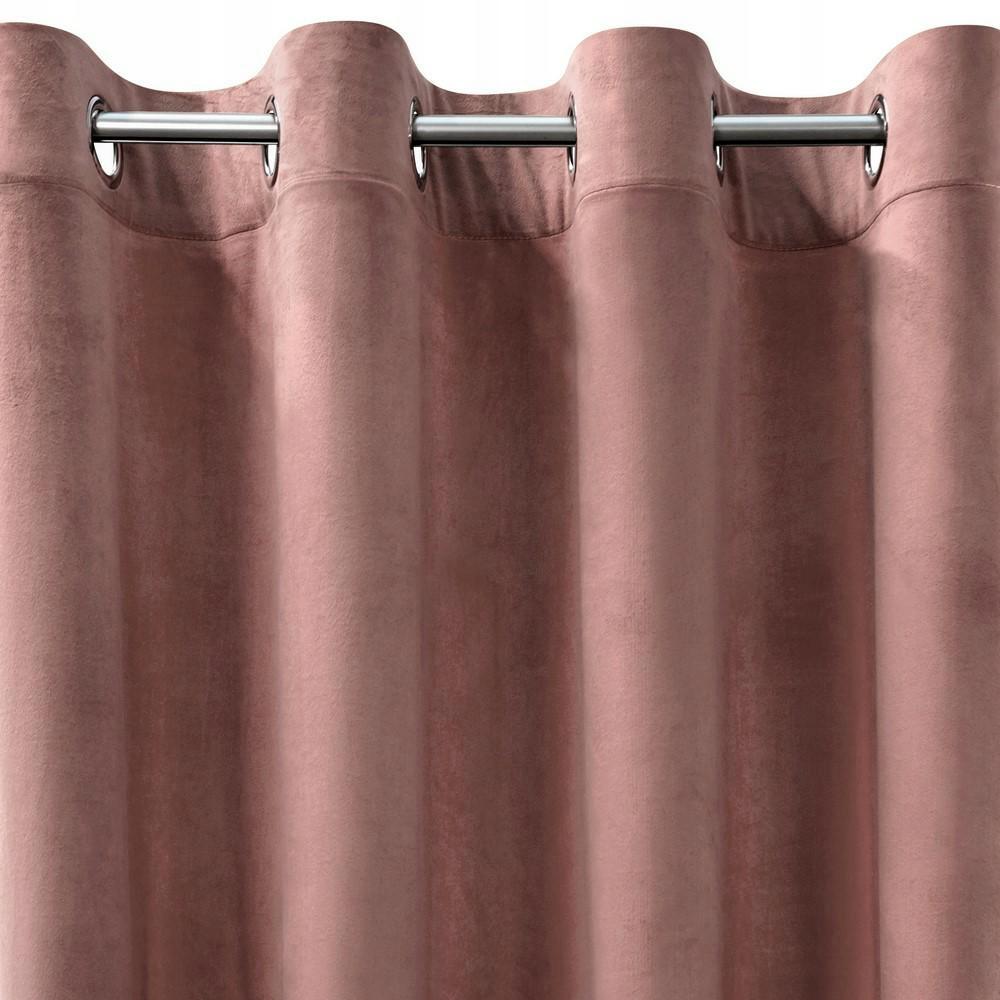 Melanie velvet curtain with eyelets 140x250 cm pink