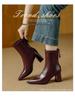 Winter 2025 Fashion: Women's Pointed Toe Chunky Heel Ankle Boots - Soft Leather, Comfy, Elastic Fit with Back Zipper