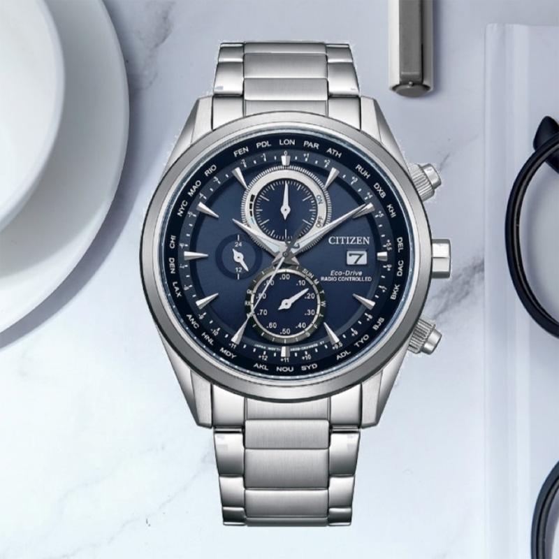 Citizen Eco Drive 100m Water Resistant Light Powered Quartz Movement Stainless Steel Strap Watch AT8260-85L