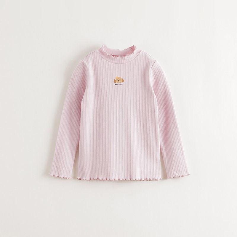 [Technology Trend] Mark Jenny Girls  Lightweight Lace Collar Base Shirt Children s T-Shirt Spring New Style 551221 Pink 160