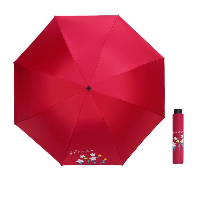 Red Leaf UV Protection Sun & Rain Umbrella