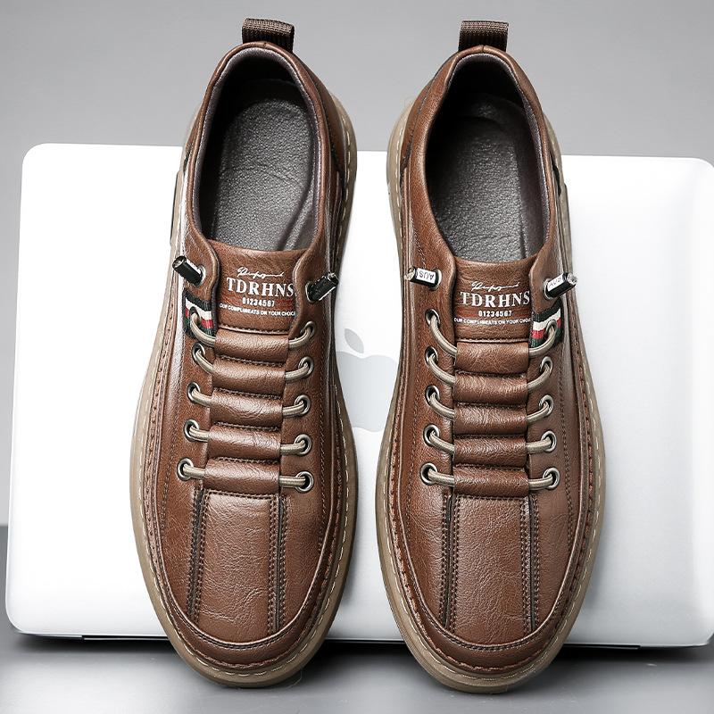 Fashion 2024 Spring Summer Cowhide Shoes for Men Casual Soft Sole Fashion Driving Shoes Male Fashion Casual Designer Sneakers Man