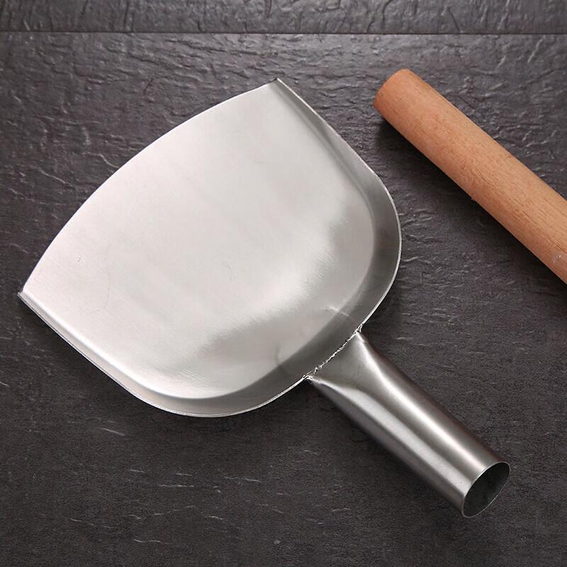 304 Stainless Steel Commercial Wok Spatula with Wood Handle