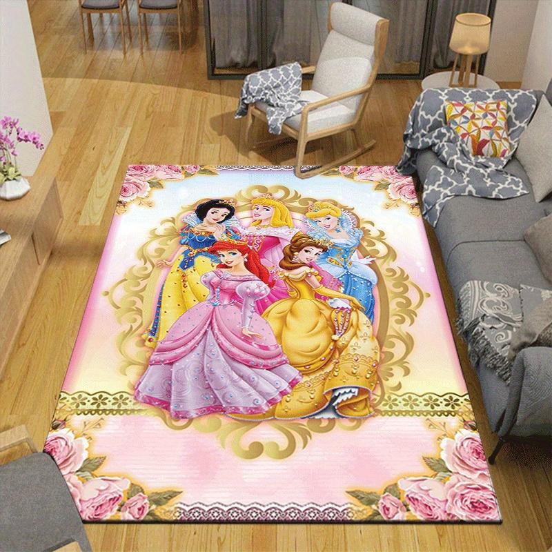 1pc Princess Pattern Area Rug Soft Flannel Floor Mat for Living Room,Office,Bedroom and Carpet