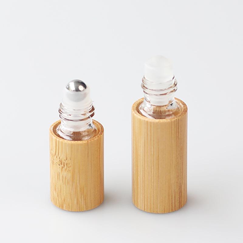 Bamboo Glass Rollerball Bottles - Available in 1ml, 3ml, 5ml, 10ml, 15ml for Perfume or Essential Oils