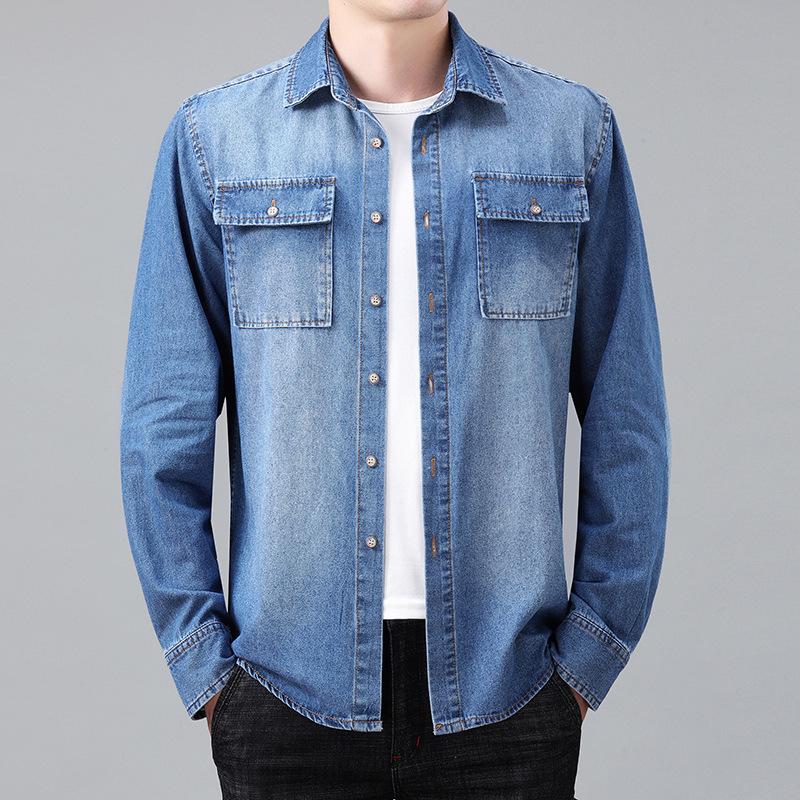 Men's Plus Size Casual Denim Jacket - Versatile Trend for Spring & Autumn
