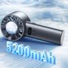 Multifuntional Digital Display Fan Efficient Cooling Fan 5200mAh Quiet Powerful Fan Plastic Texture for Outdoor Travel