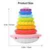 Montessori Toy Rainbow Stacker Baby Toy Irregular Square Stacking Rainbow Tower  Kids