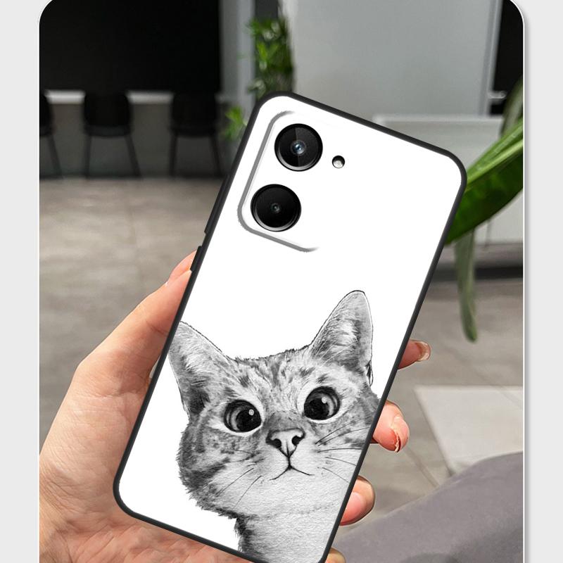 Cute Cat Kitten Case For Realme 13 12 10 11 14 Pro Plus GT6 GT7 Pro C55 C51 C25 C33 C61 C65 C67 C53 C71 C75