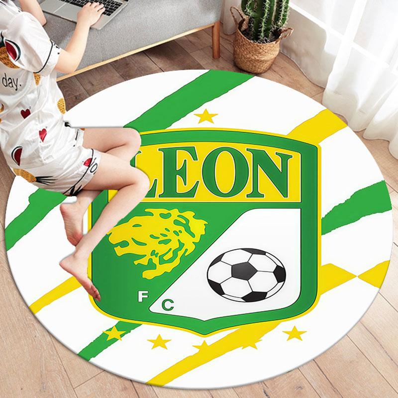 Club Leon Round Area Rug,Carpet Rug for Living Room Bedroom Sofa Playroom Decor,Non-slip Floor Mat