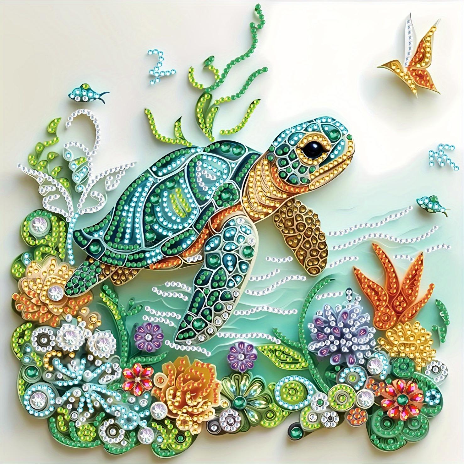 

Turtle Diamond Painting Kit, DIY Crystal Rhinestone Mosaic Art, 11.8x11.8in Unframed Wall Decor for Bedroom Office белый