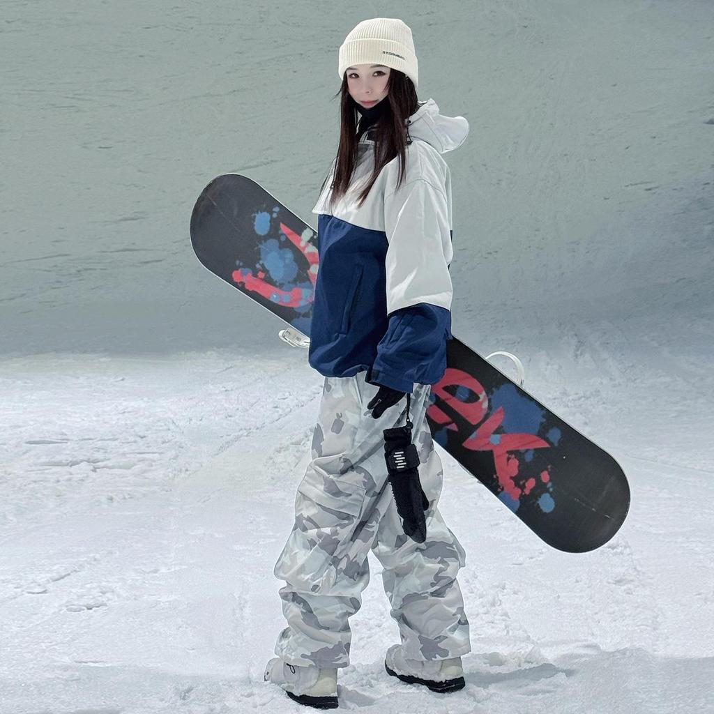 American-Style Camouflage Ski Suit: Waterproof, Windproof, Velvet-Lined for Men & Women