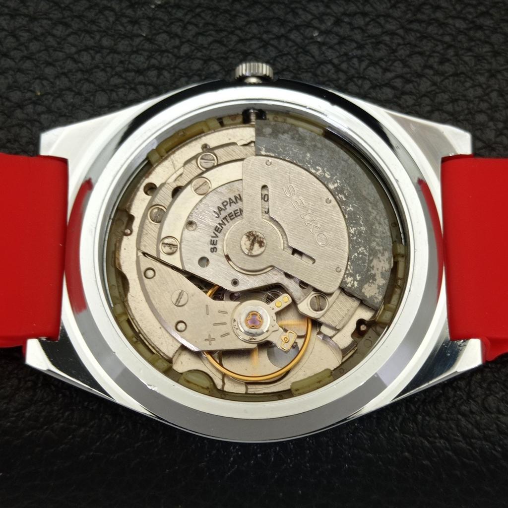 REFURBISHED VINTAGE SEIKO 5 AUTOMATIC 6309A JAPAN MENS RED DIAL WATCH a434692-2