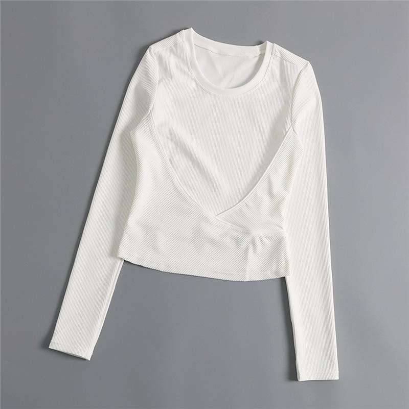 

Женская футболка с длинным рукавом для йоги и фитнеса, быстросохнущая, на осень/зиму Extra Large белый