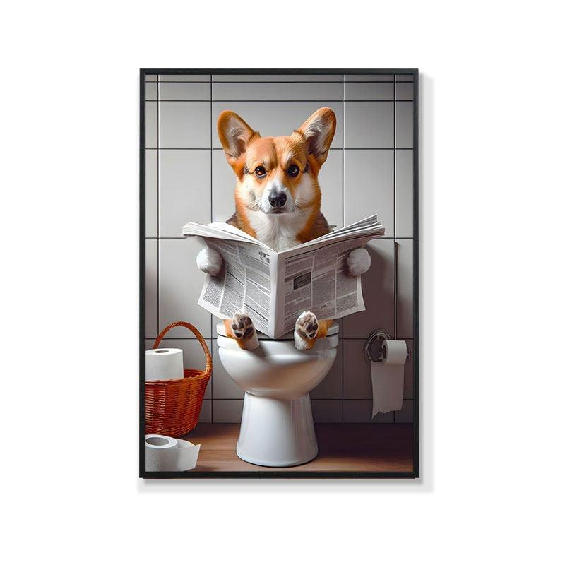Retro Creative Animal Bathroom Canvas Painting Lion Cat Bar Toilet Bathroom Decoration Painting for Modern Living Room Asian Style Home Decor